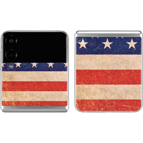 Distressed American Flag Galaxy Z Flip4 5G Skin